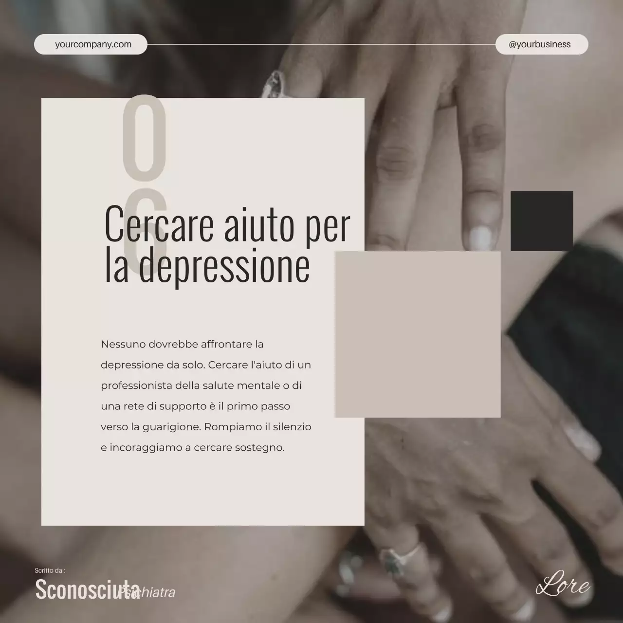 Avorio Nero e Bianco Minima Depressione Salute Mentale Campagna svelata