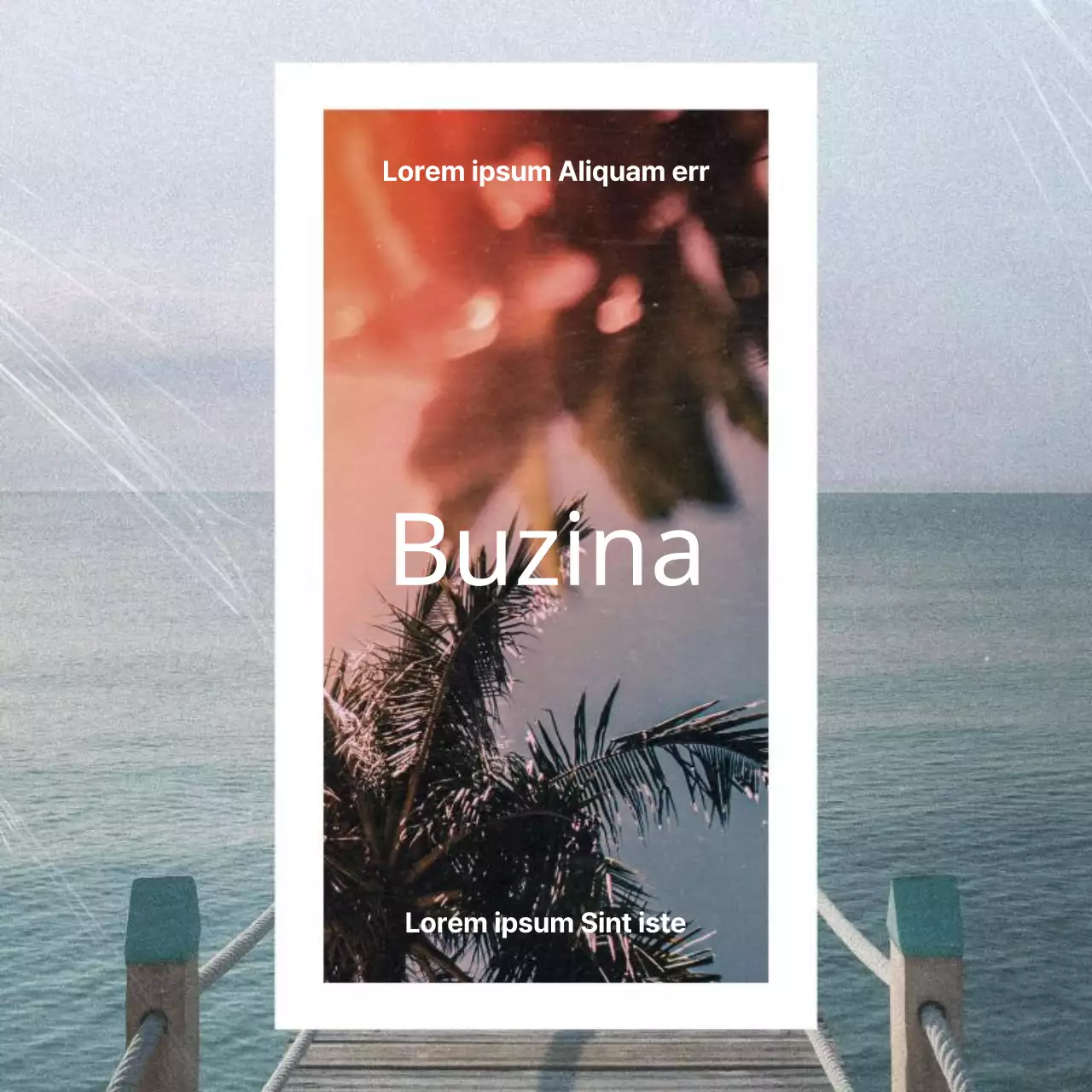 Um post de verão emotivo em azul claro e branco
