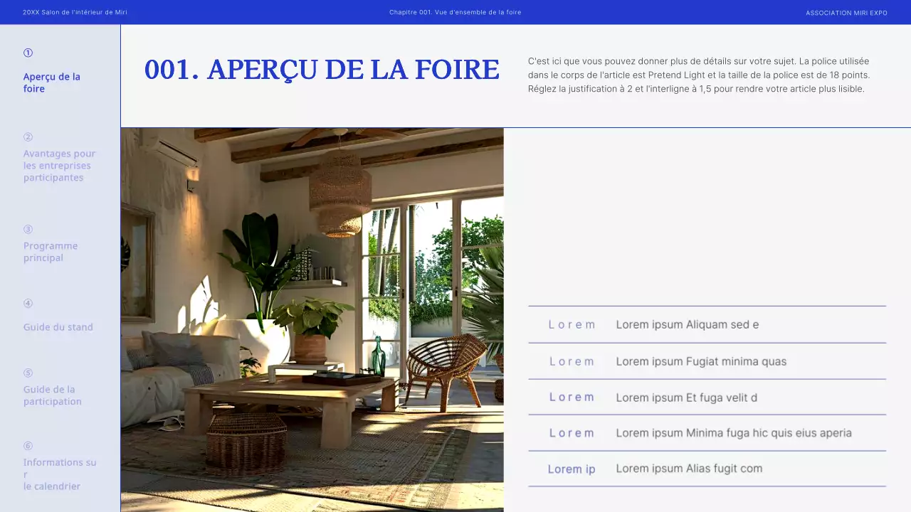 Proposition de salon d'intérieur moderne en bleu et noir