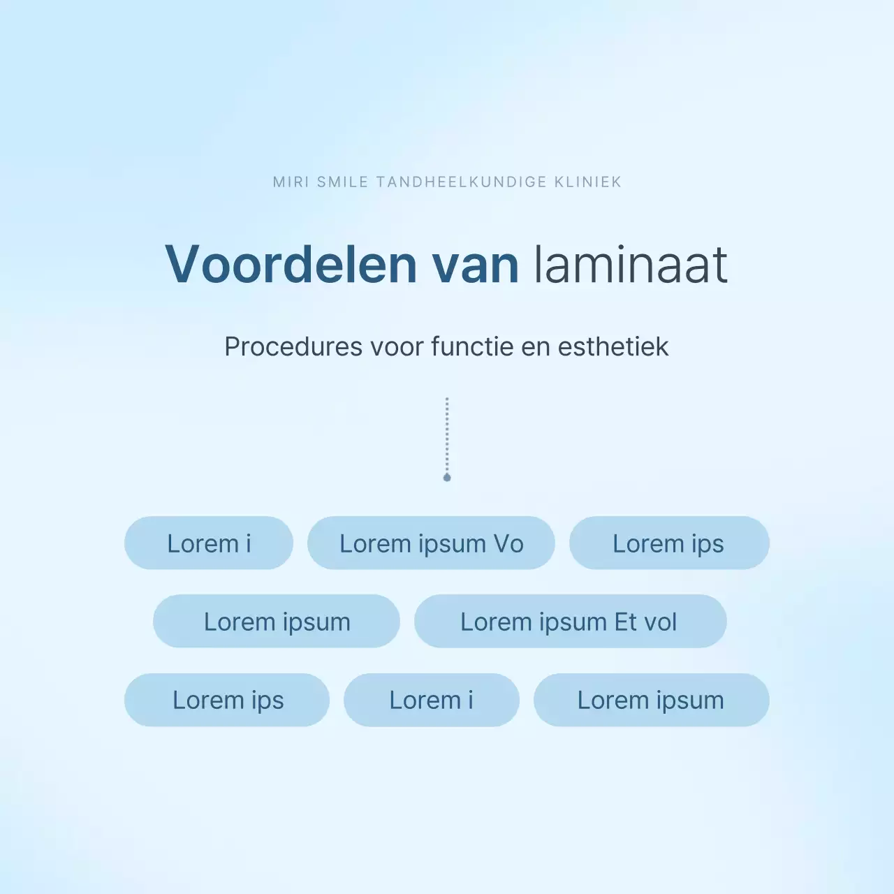 Eenvoudige tandheelkunde in wit en lichtblauw om de informatiegids voor ziekenhuisprocedures te promoten