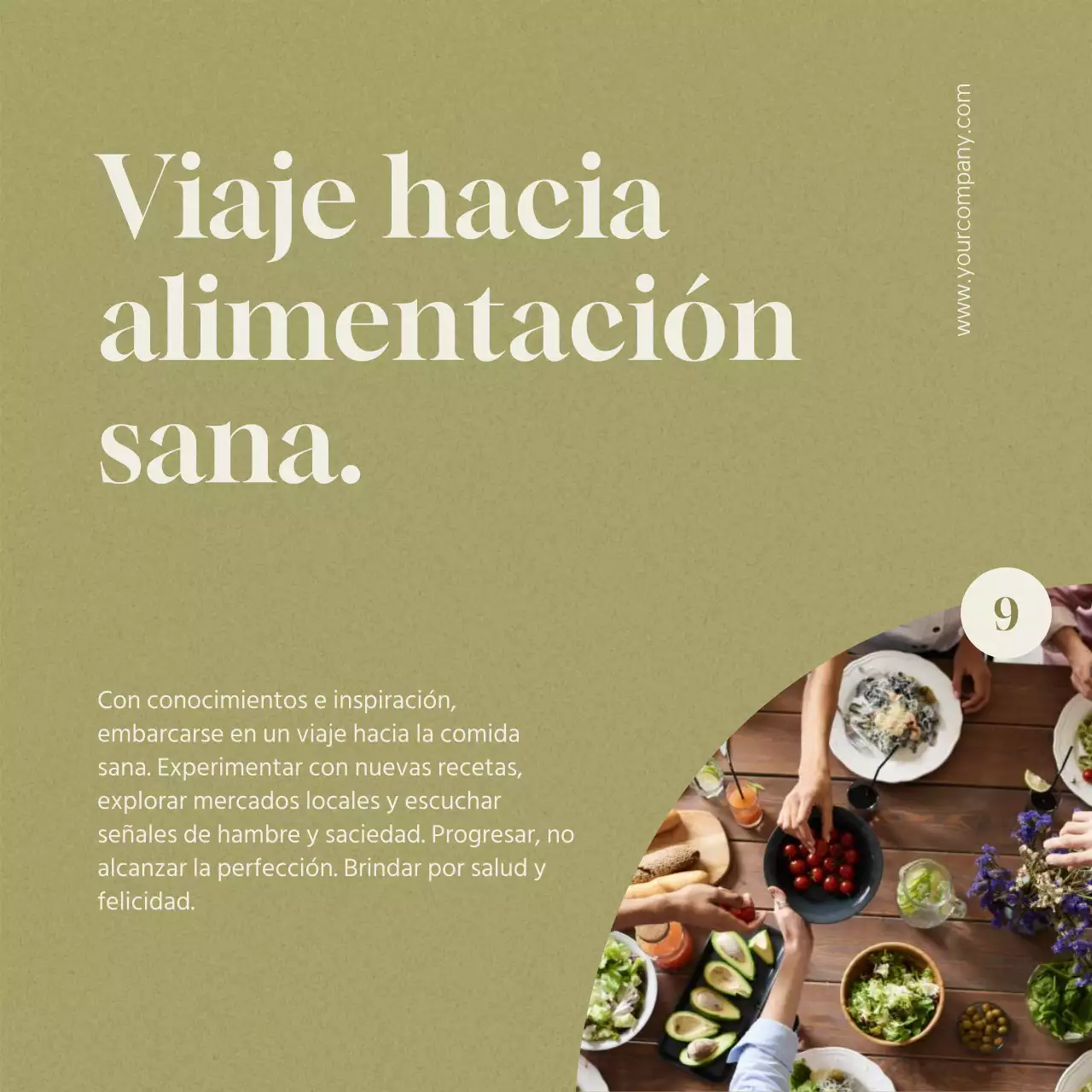 Verde y Beige Moderno Consejos de dieta de alimentos saludables