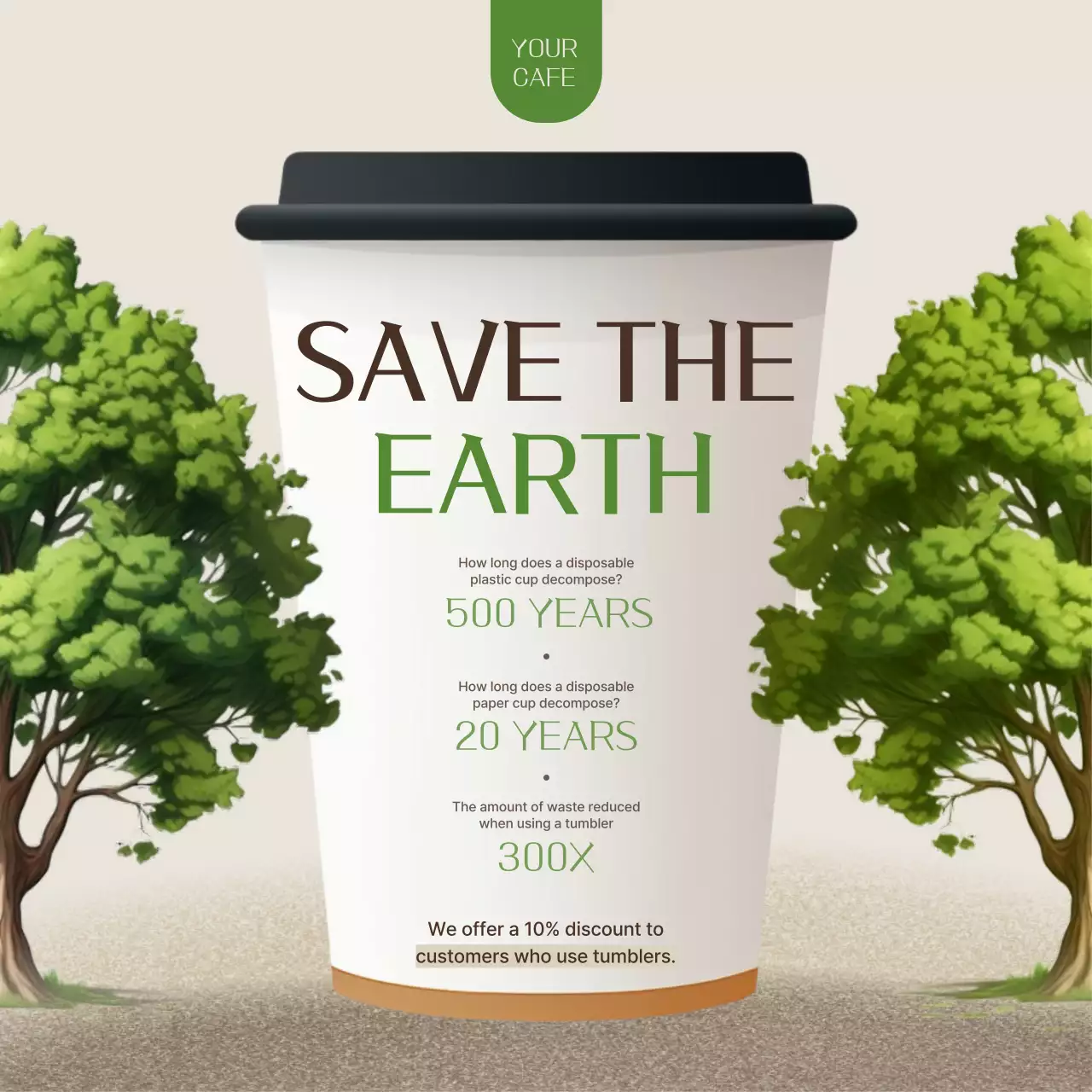 Ivory and green for a natural feel Environmental Day event announcement