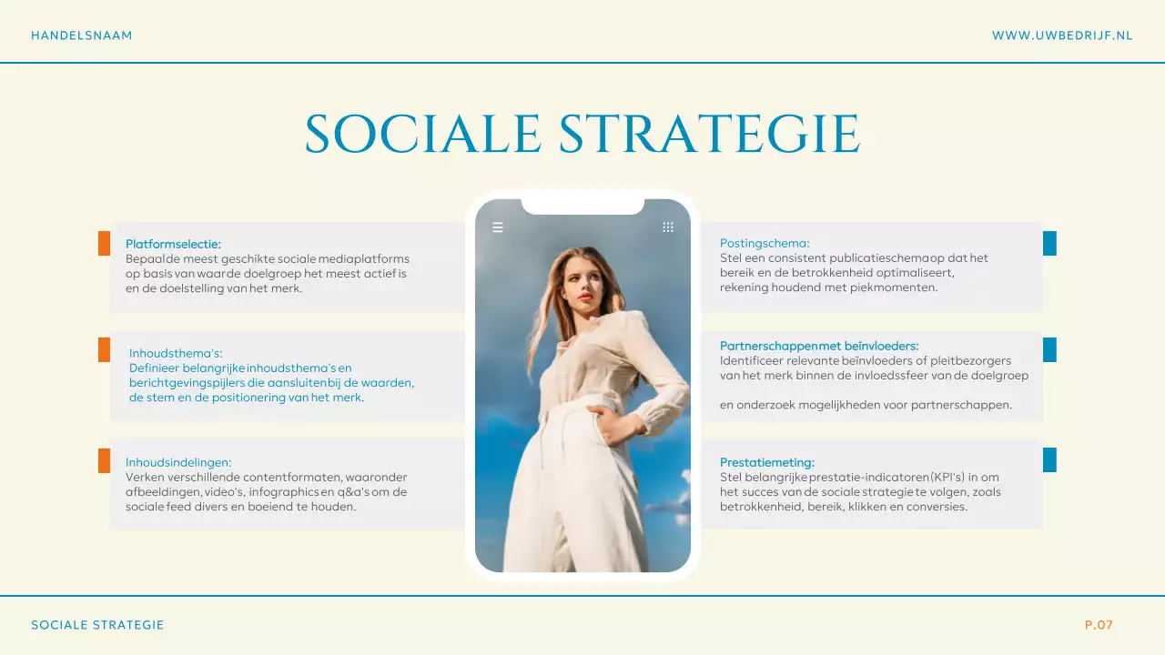 Blauw Oranje Eenvoudig Modern Merkstrategieplan