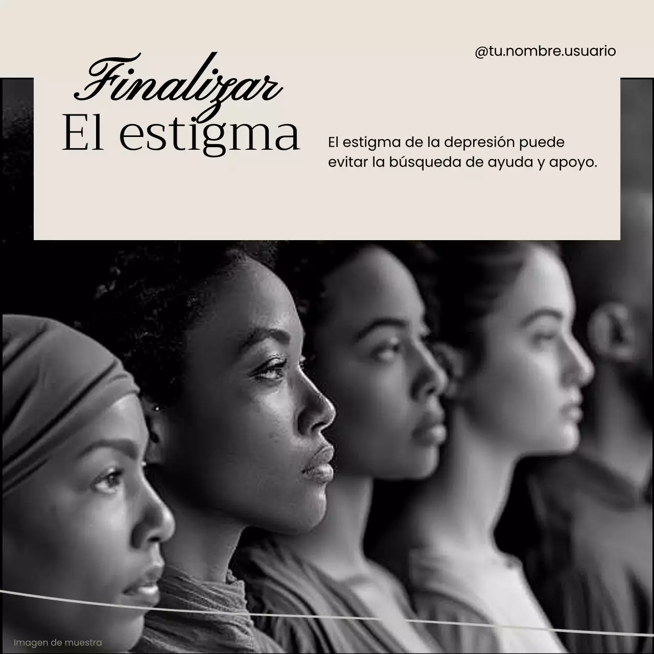 Beige y negro Material mínimo para conferencias sobre salud mental