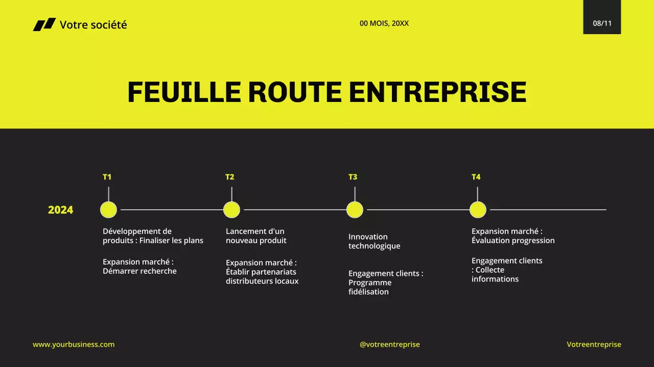 Jaune Noir Minimal Moderne Profil d'entreprise pour la présentation de l'entreprise