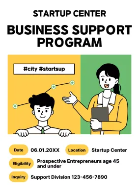 Yellow Modern Startup Promotion Poster