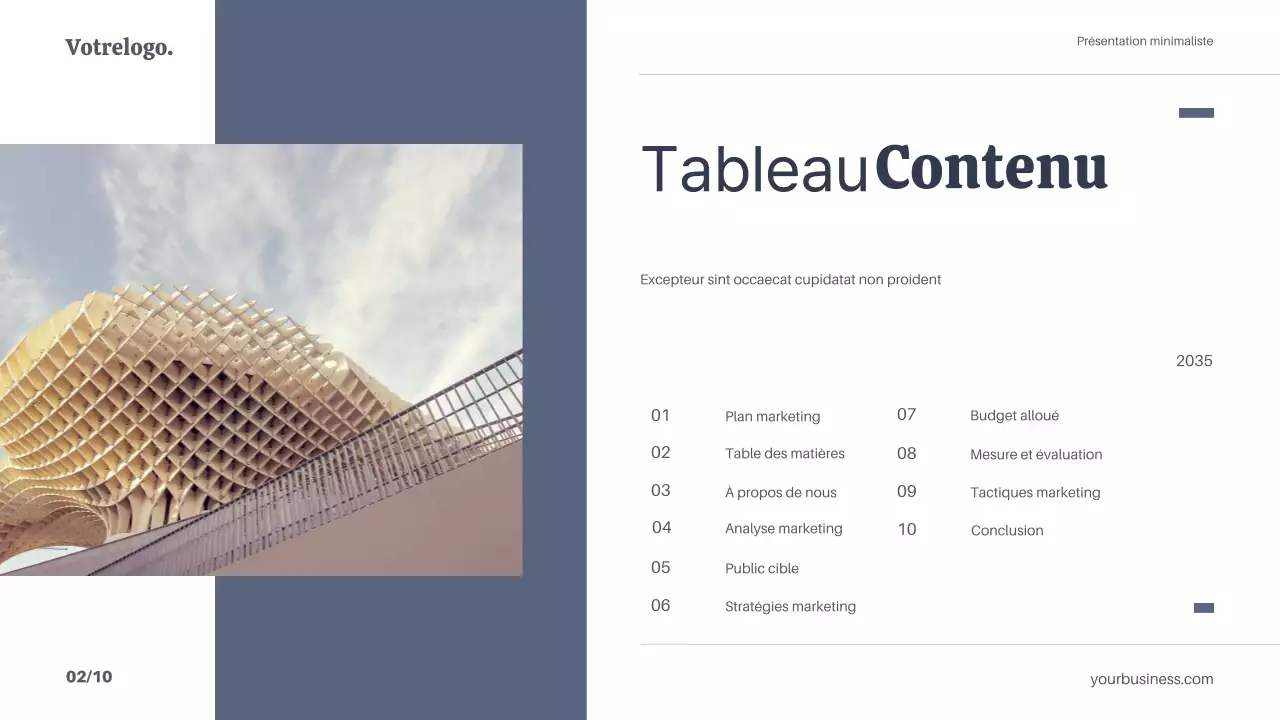 Blanc Bleu Minimal Simple Marketing Plan Strategy