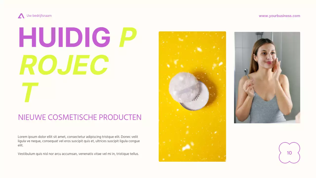 Paars Beige Roze Lime Modern Basic Minimal Business Introductie van het bedrijf