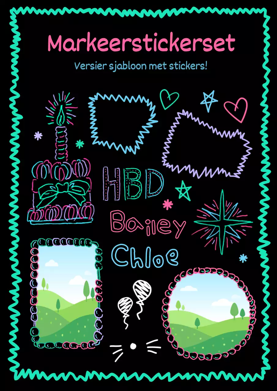 Kleurrijke en trendy verjaardagsposters