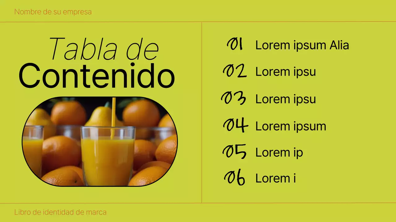 Orange and Lime Bold Brand Identity Book Introducción