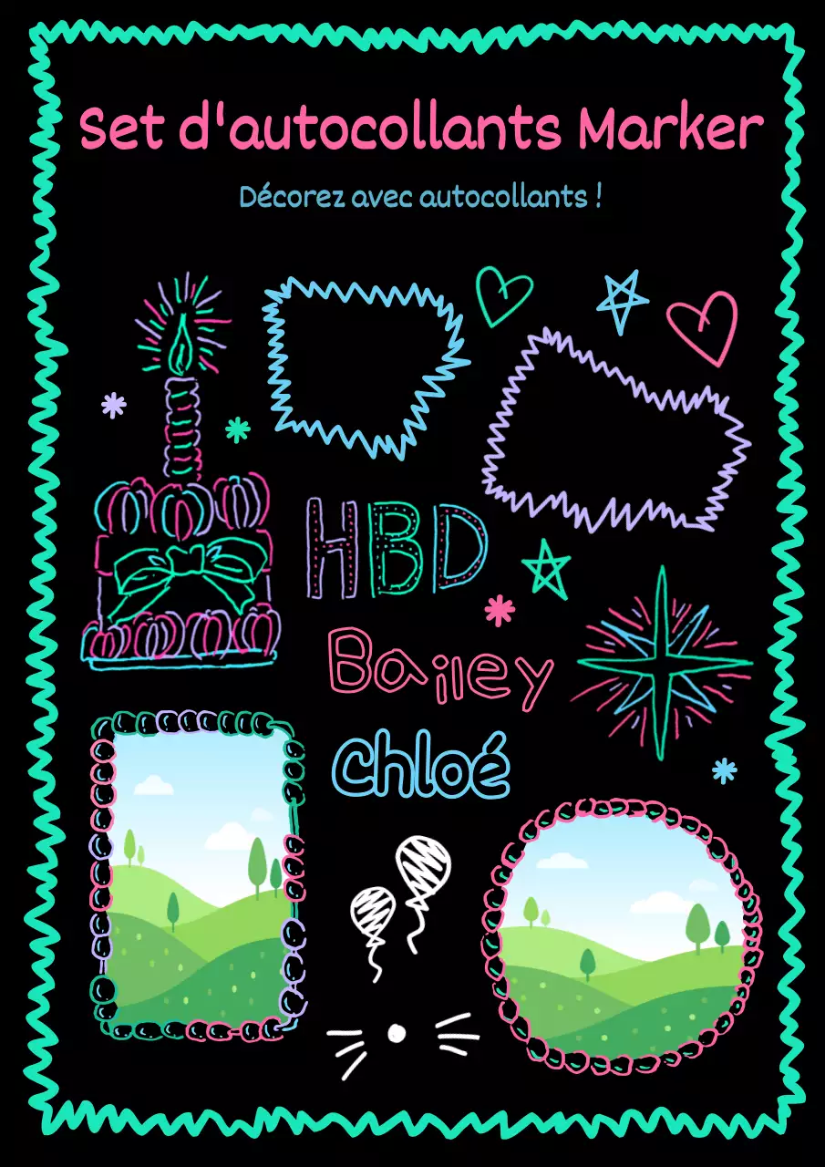 Des affiches d'anniversaire colorées et tendance