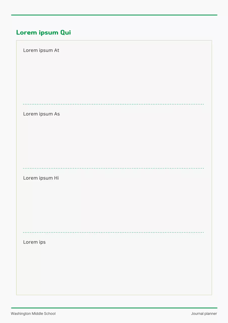 Kế hoạch trường học đơn giản màu xanh lá cây