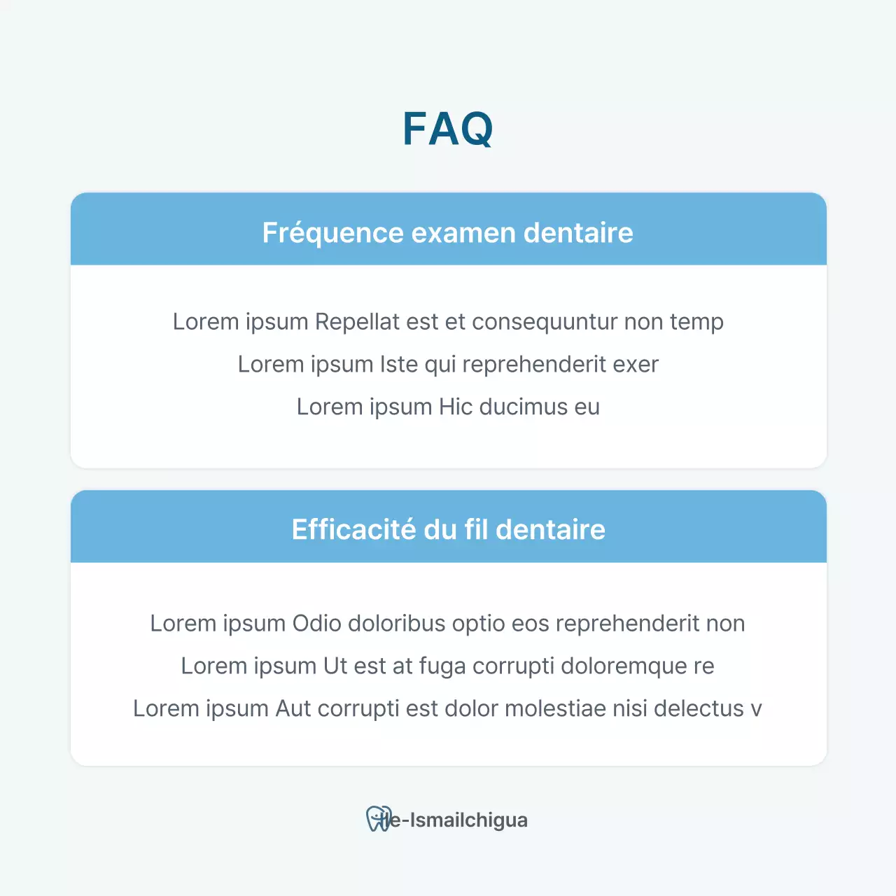 Un kit de médias sociaux simple, blanc et bleu clair, pour promouvoir le cabinet dentaire.