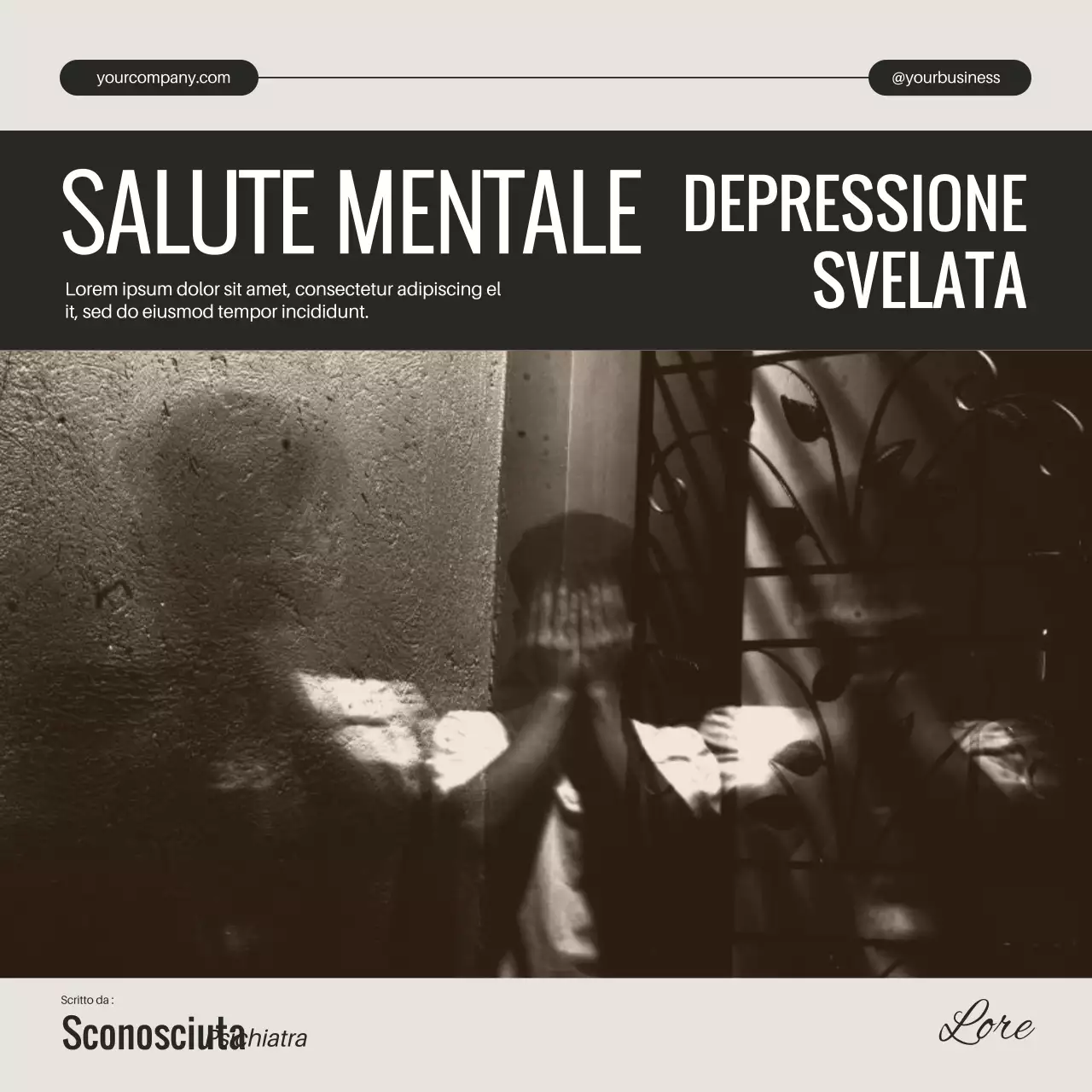 Avorio Nero e Bianco Minima Depressione Salute Mentale Campagna svelata