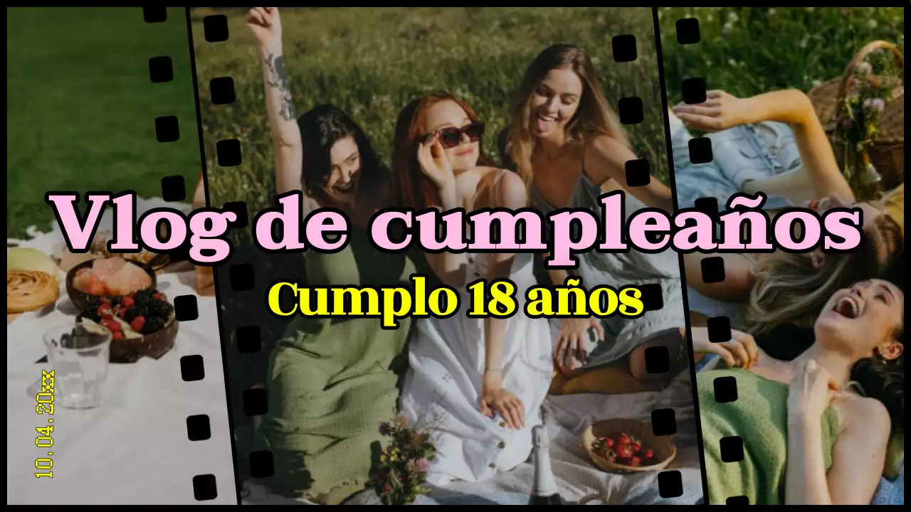 Amarillo Rosa Trendy Retro Cumpleaños Vlog