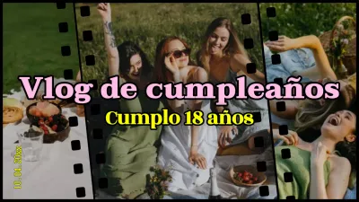 Amarillo Rosa Trendy Retro Cumpleaños Vlog