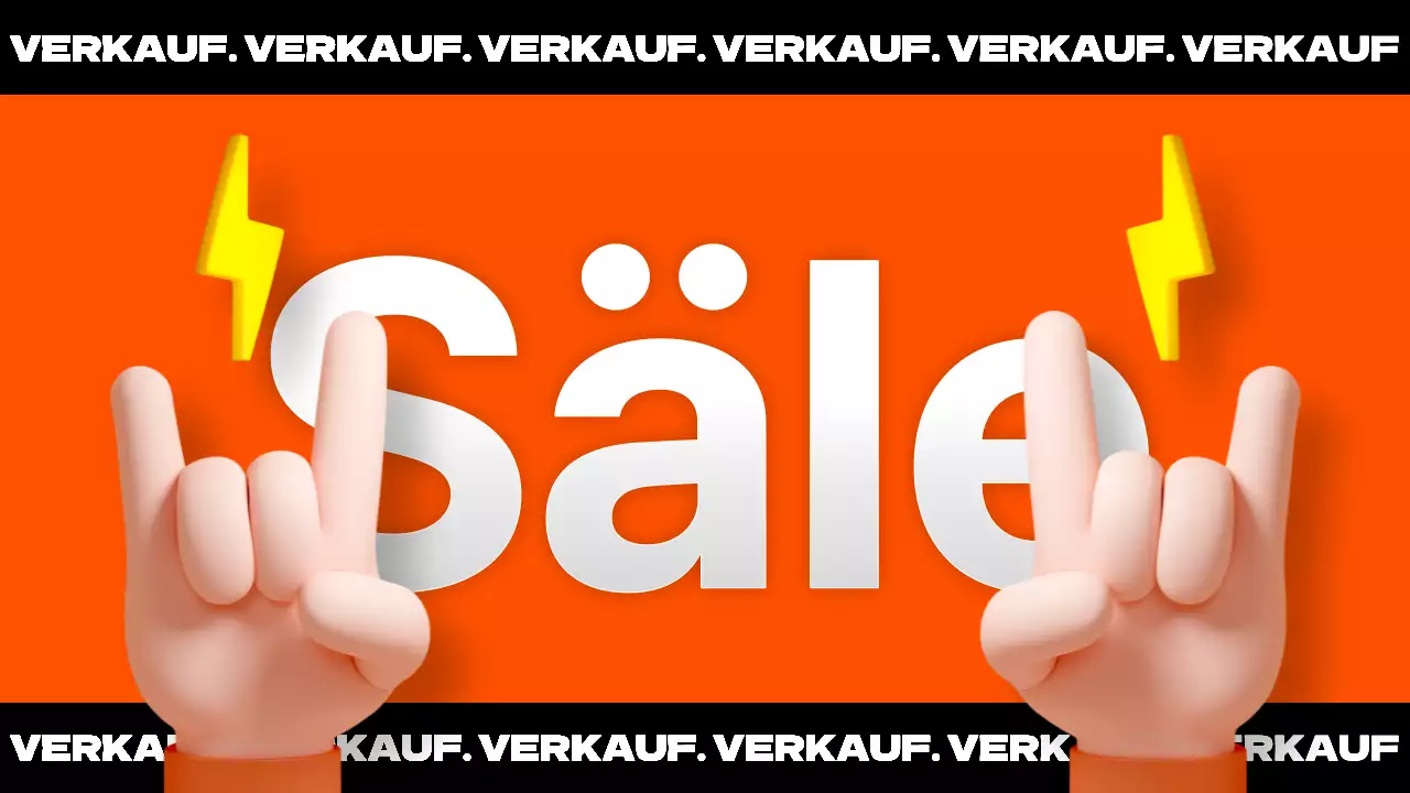 Werbeanzeigen mit kitschiger Typografie in Hellblau