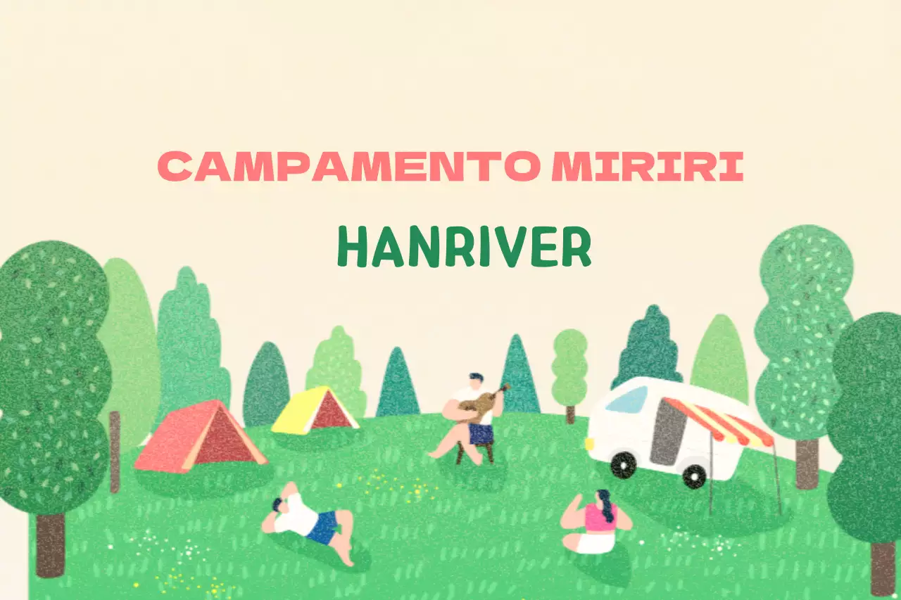 Un camping sentimental con un dibujo ilustrado de campistas