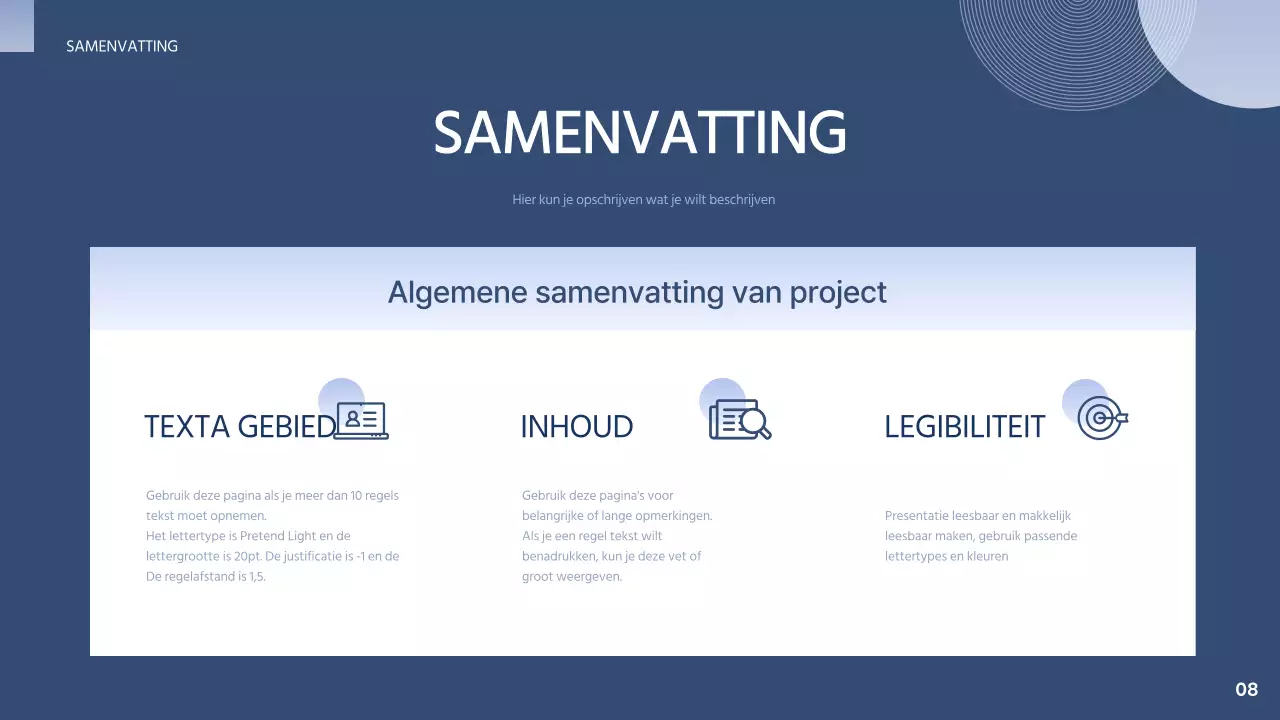 Eenvoudig industrieel-universitair voorstel in marineblauw en mauve