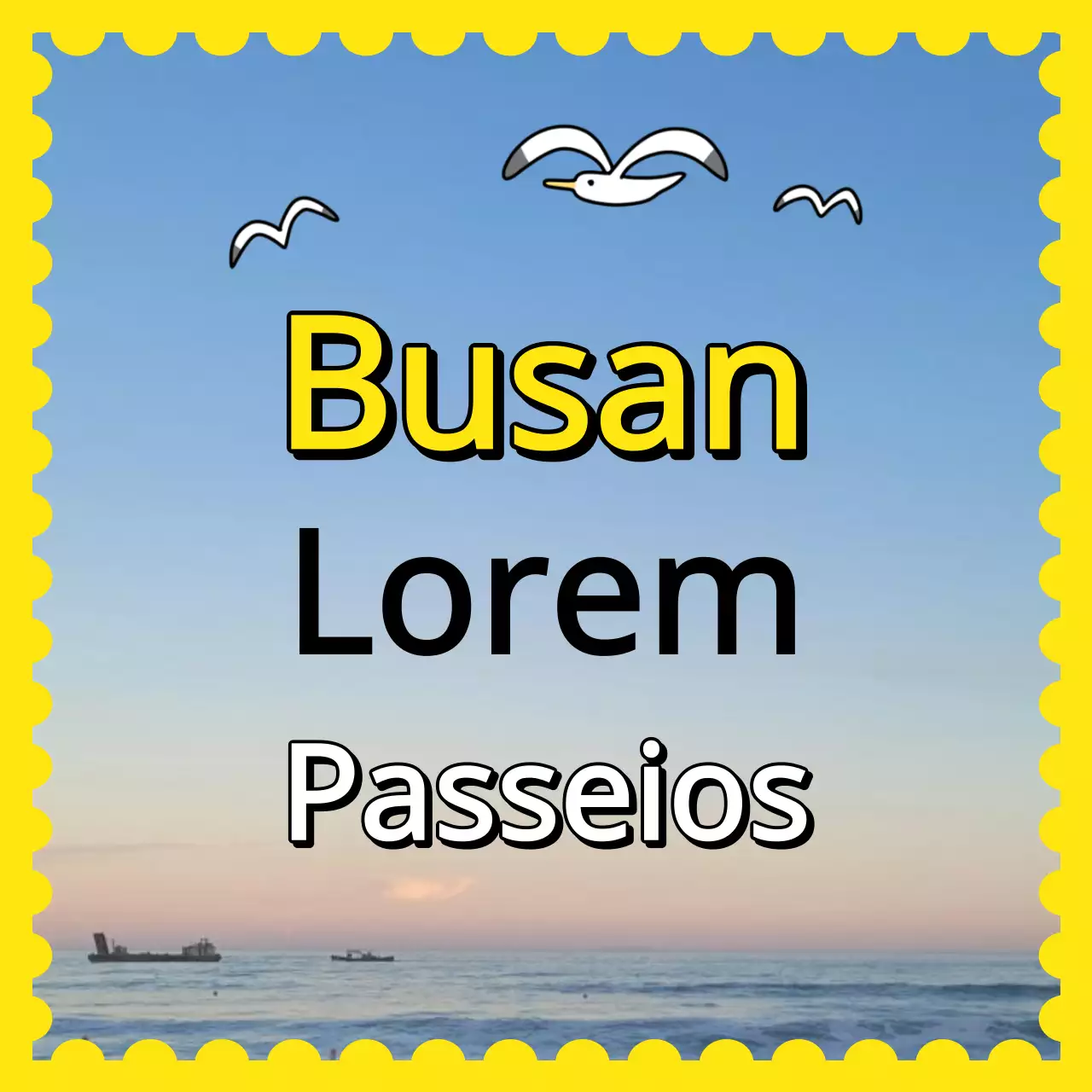 Promoção de uma excursão retro a Busan em amarelo