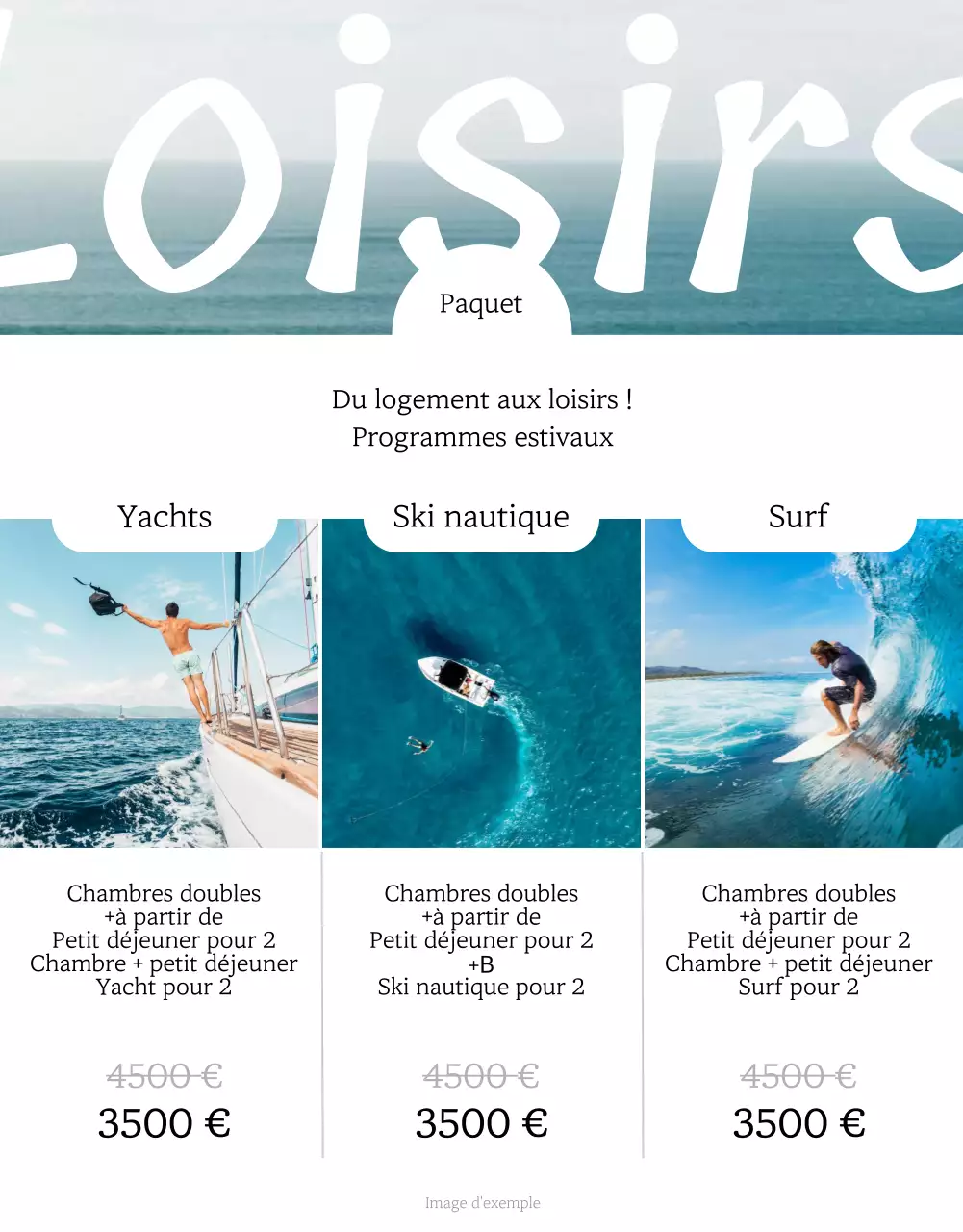 Promotion estivale simple d'un hôtel en noir et blanc