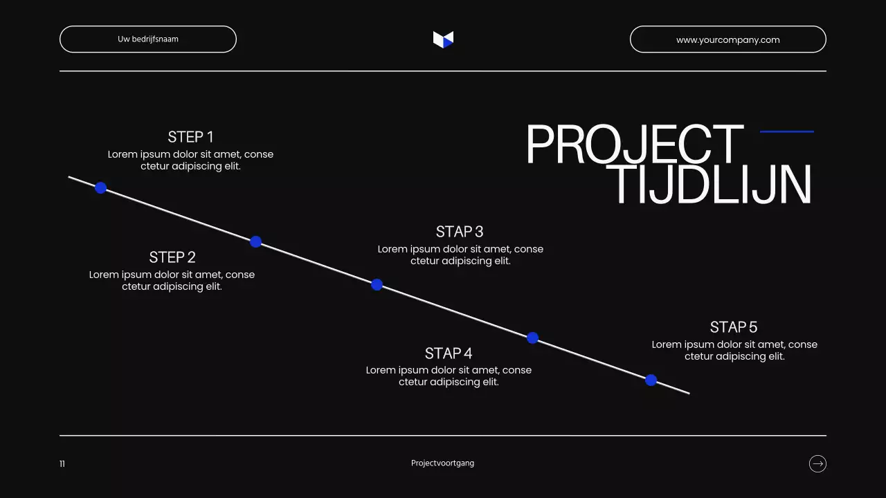 Minimalistische zakelijke productpitch in zwart-wit