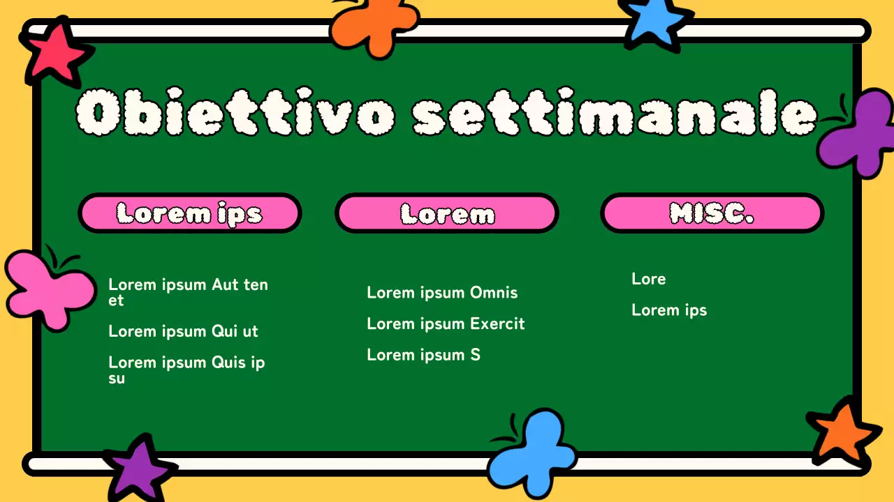 Piano di classe per l'animazione Skyblue