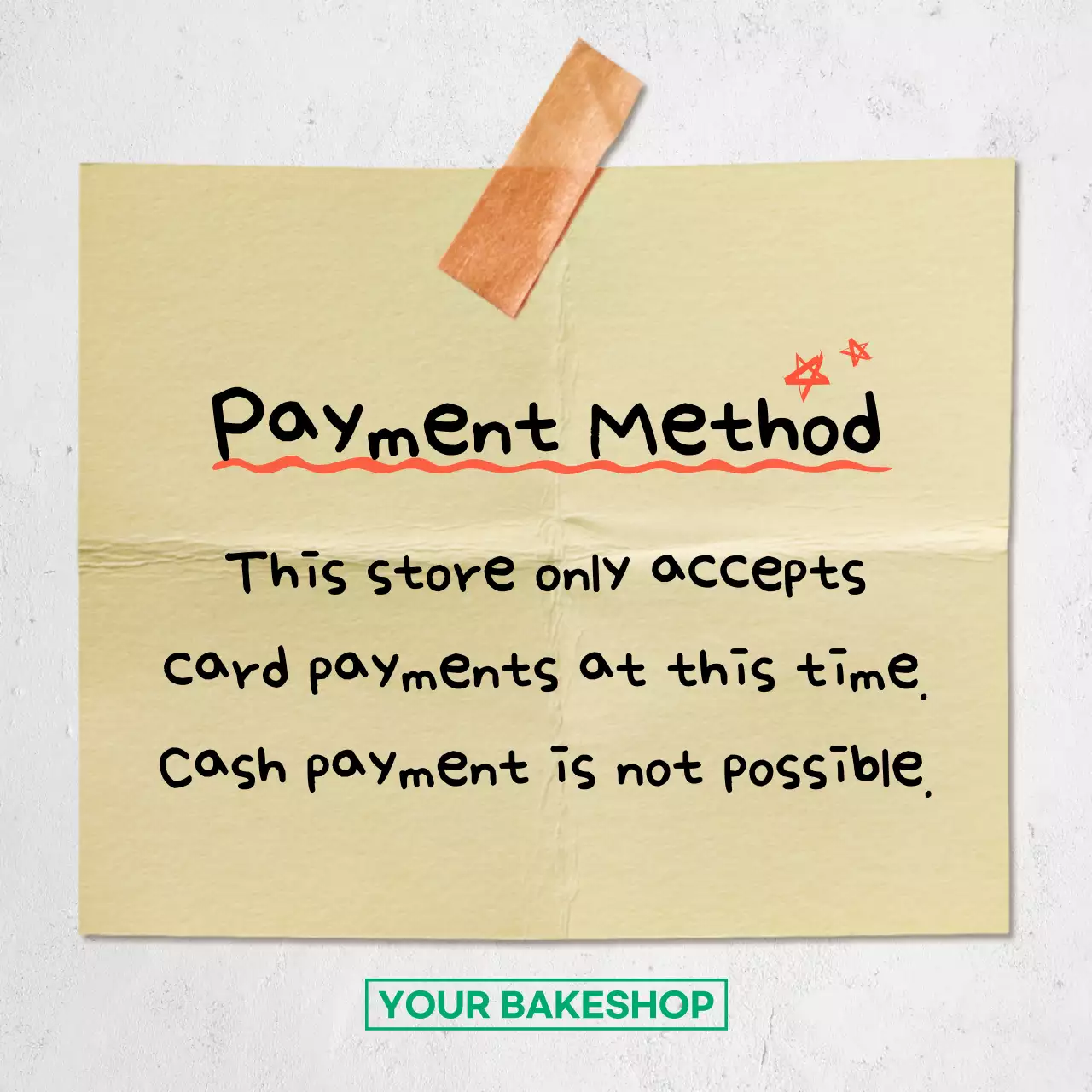 Beige Simple Payment Notice Social Media Post