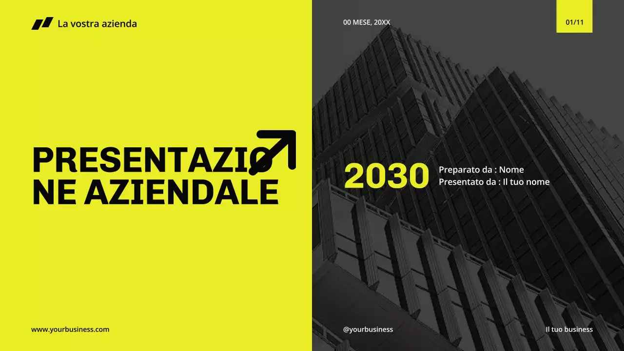 Giallo Nero Minimal Modern Business Company Profile for Company's Introduction (Profilo aziendale moderno e minimale per l'introduzione dell'azienda)