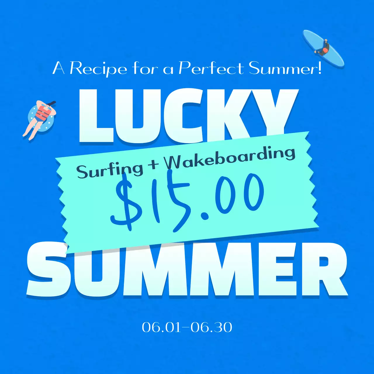 Blue Trendy Summer Promotion Social Media Post