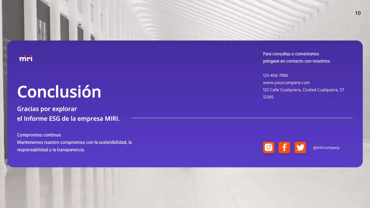 Púrpura y naranja Informe sobre la empresa moderna ESG