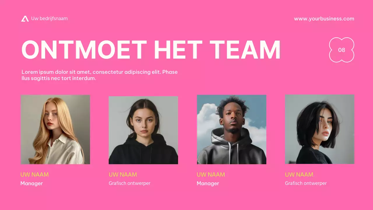 Paars Beige Roze Lime Modern Basic Minimal Business Introductie van het bedrijf