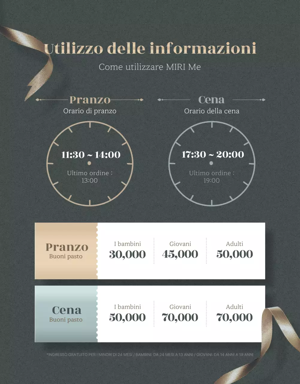 Promuovete buoni pasto a buffet per hotel di lusso in oro e cachi