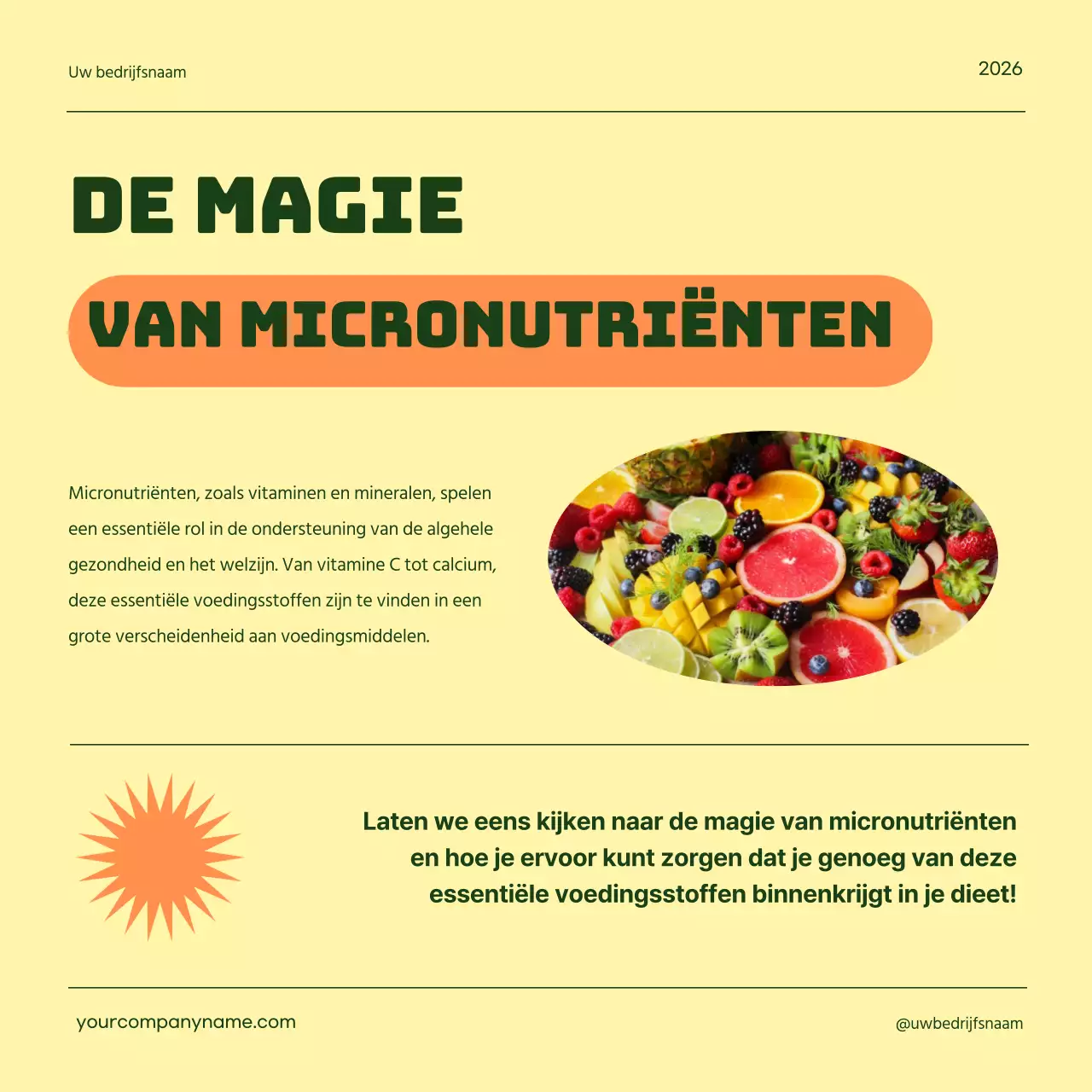 Groen Geel Geometrisch Dieet Gezonde Voeding Instructies