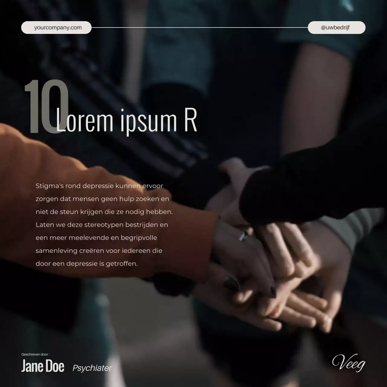 Ivory zwart-wit Minimal Mental Health Depression Unveiled Campagne