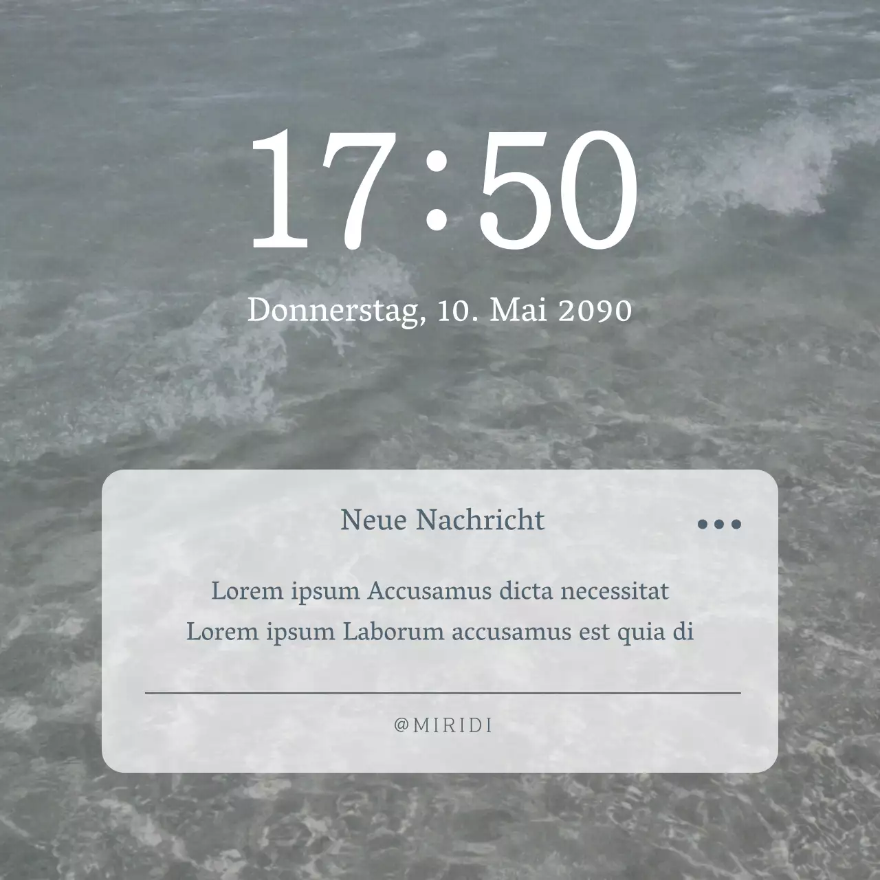 Werben Sie mit einer einfachen Handy-Botschaft in Blau und Weiß