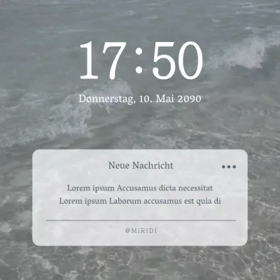 Werben Sie mit einer einfachen Handy-Botschaft in Blau und Weiß