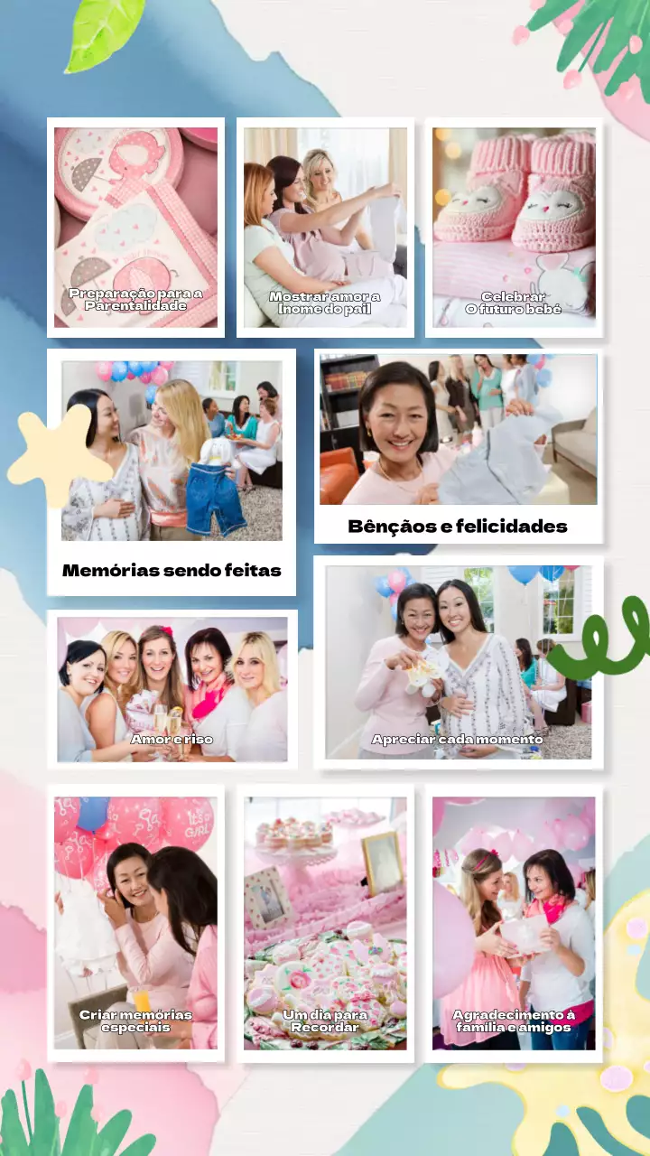 Painel de colagem de fotografias simples para o chá de bebé azul