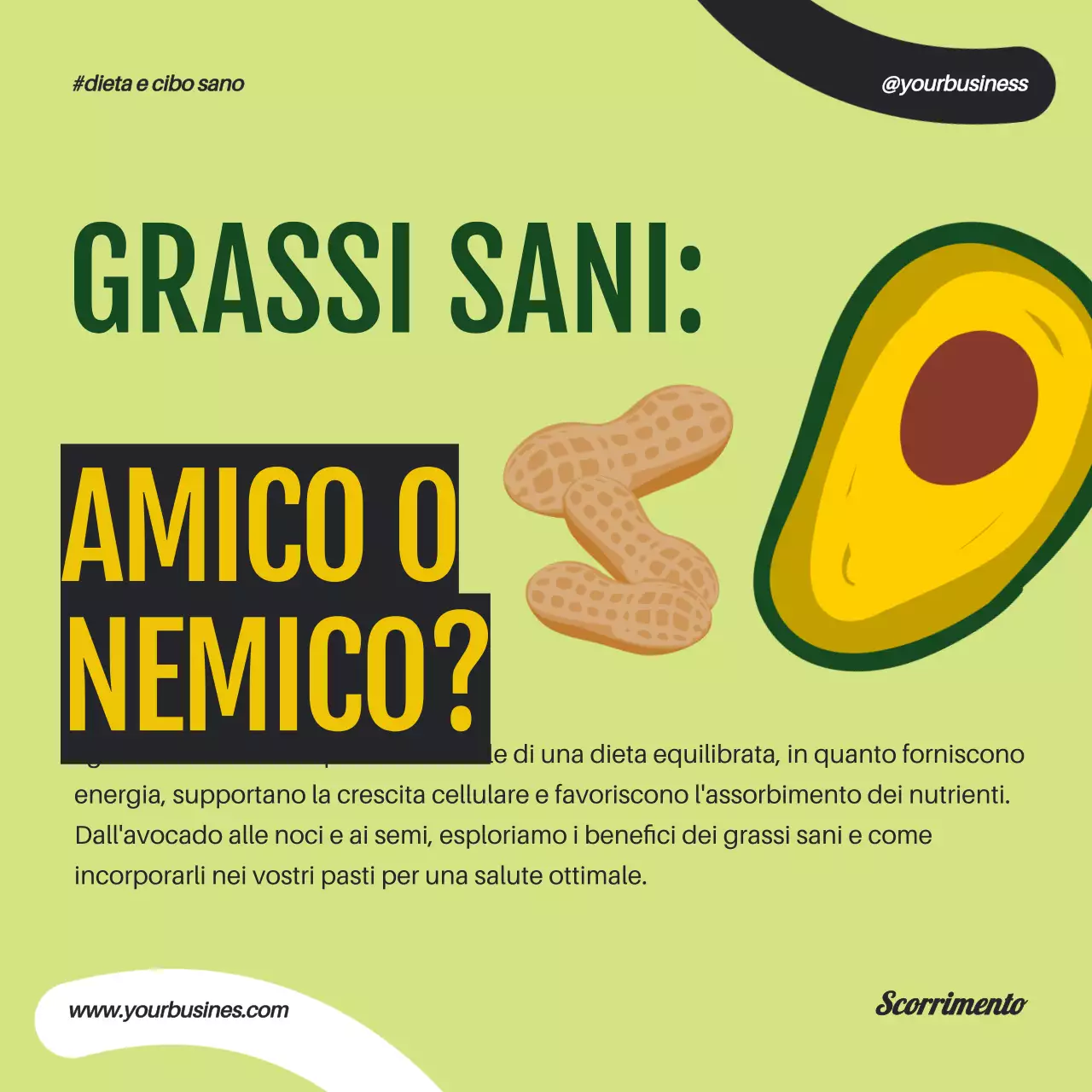 Arancione verde geometrico Popart Cibo sano e dieta