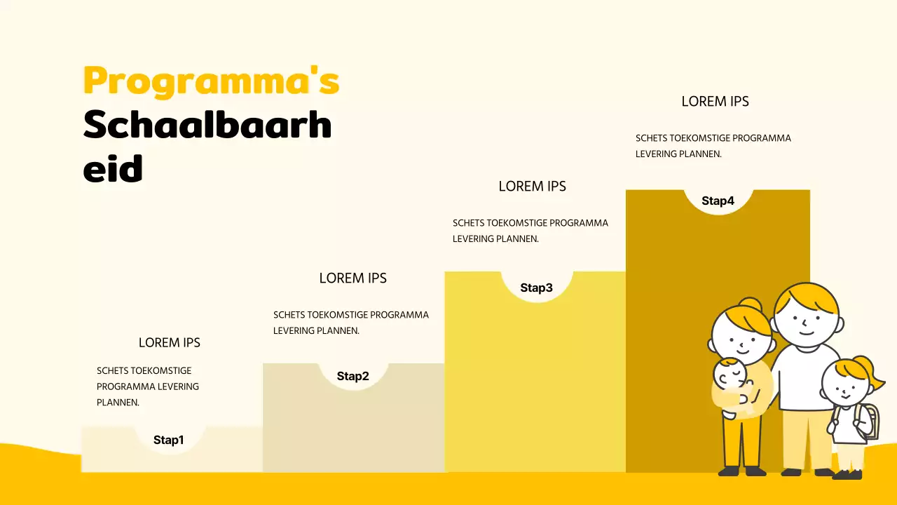Eenvoudige gele en zwarte familiecultuur programmaplanner