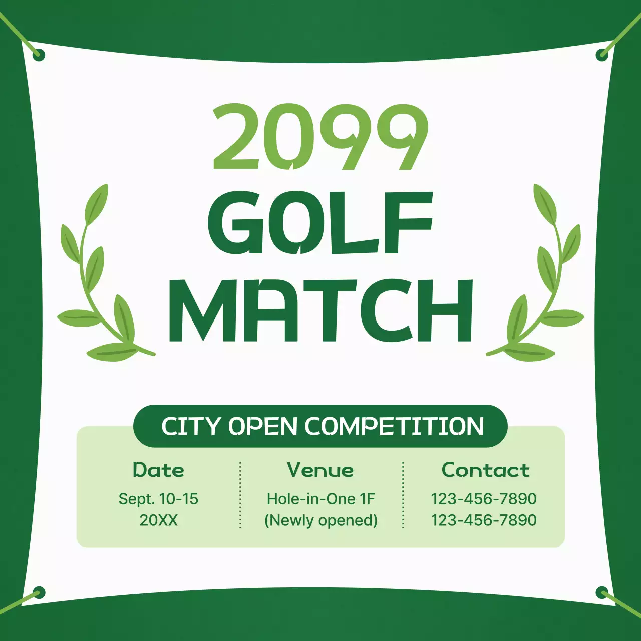 Green Minimal Golf Event Social Media Post