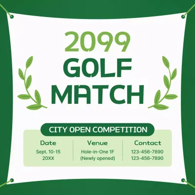 Green Minimal Golf Event Social Media Post