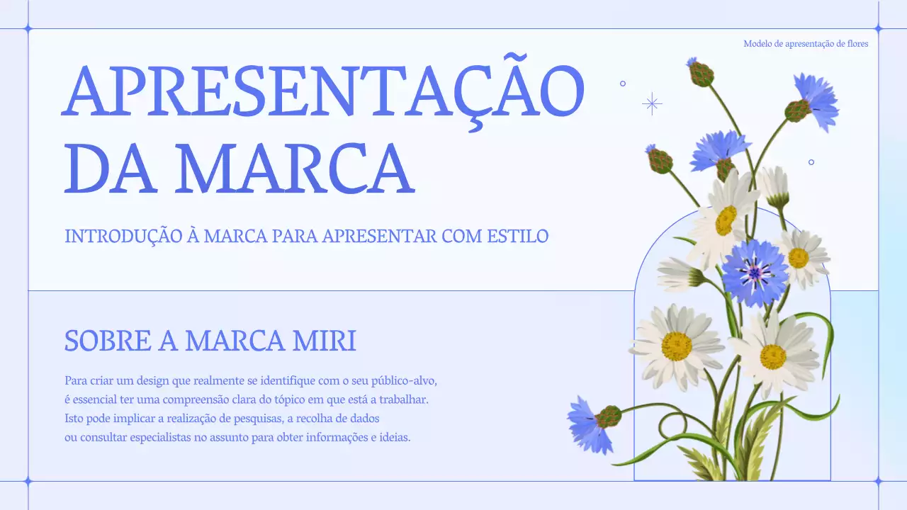 Resumo da marca de uma pequena loja de flores simples, azul e púrpura