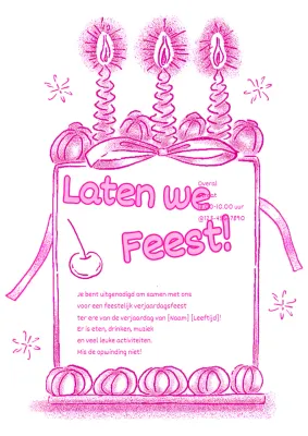 Trendy verjaardagsuitnodigingen in roze