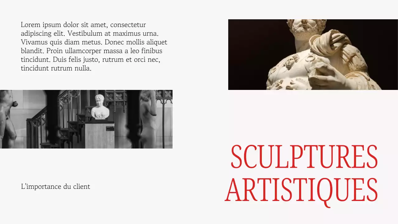 Gris et rouge : matériel élégant pour les conférences sur l'art européen