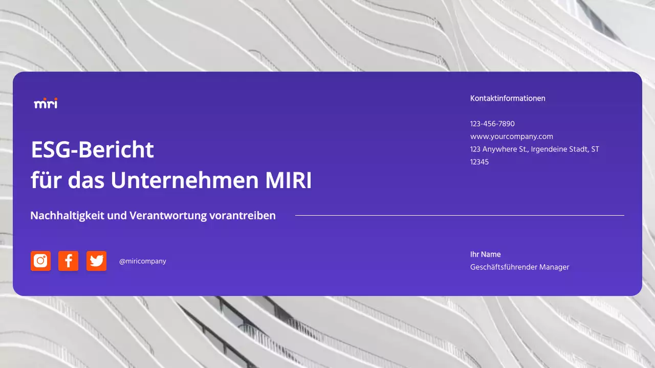 Lila und Orange Moderner ESG-Unternehmensbericht