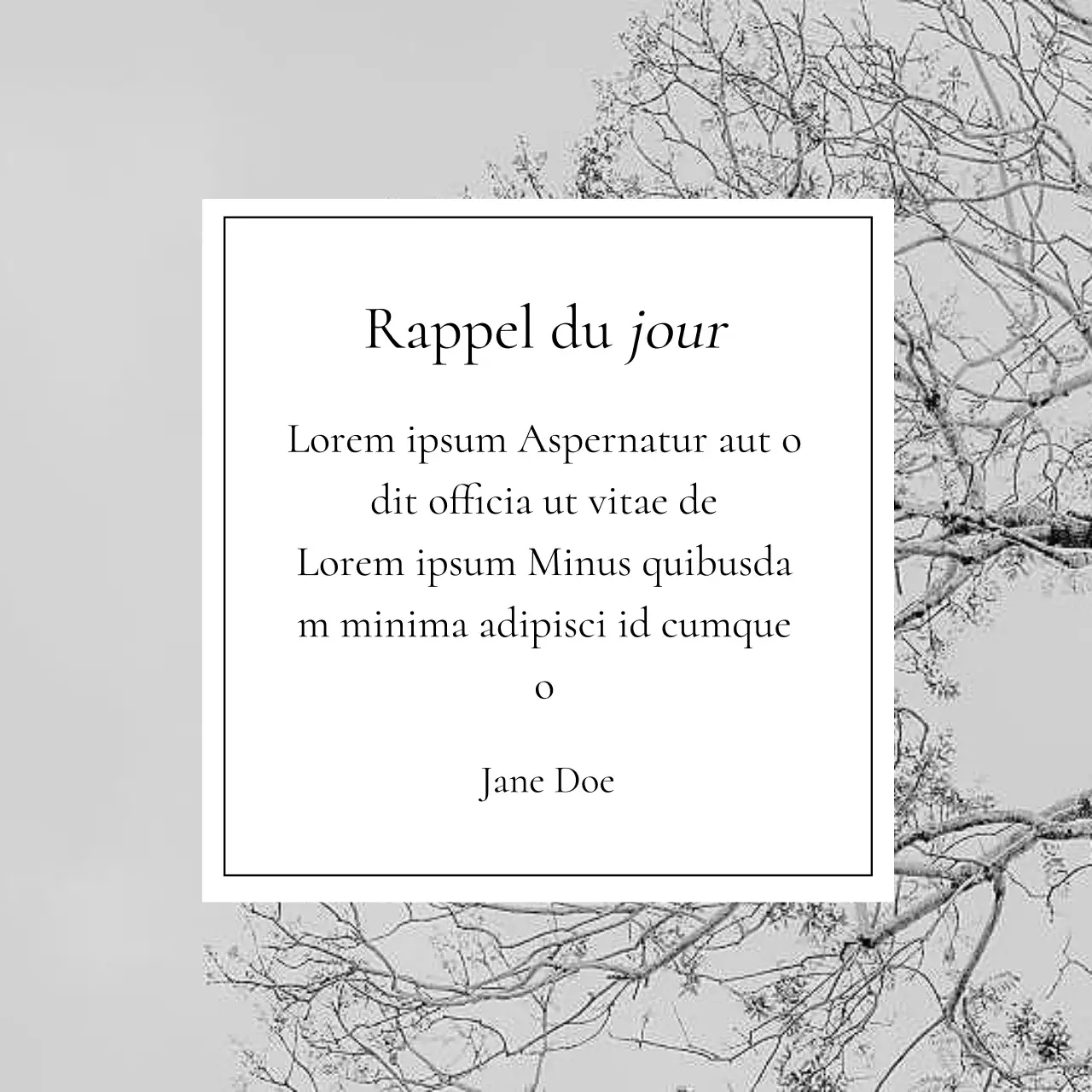 Noir et blanc Basic Minimal Plain Quote Inspiring Memo