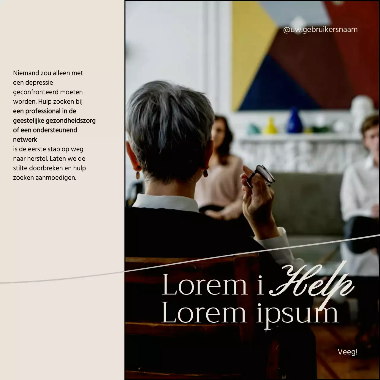 Beige en zwart minimaal lesmateriaal voor geestelijke gezondheid