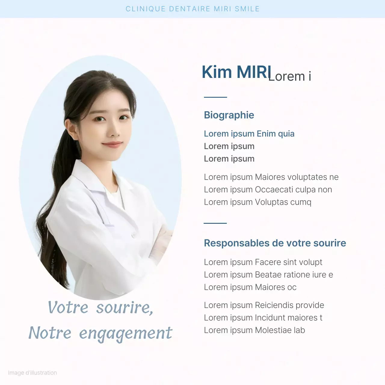 Promouvoir l'introduction d'un personnel médical hospitalier pour promouvoir une dentisterie simple en blanc et bleu clair