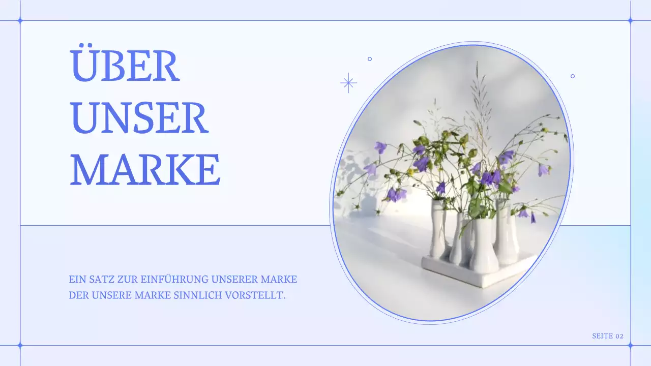 Ein einfaches blaues und lila Blumengeschäft für ein kleines Unternehmen